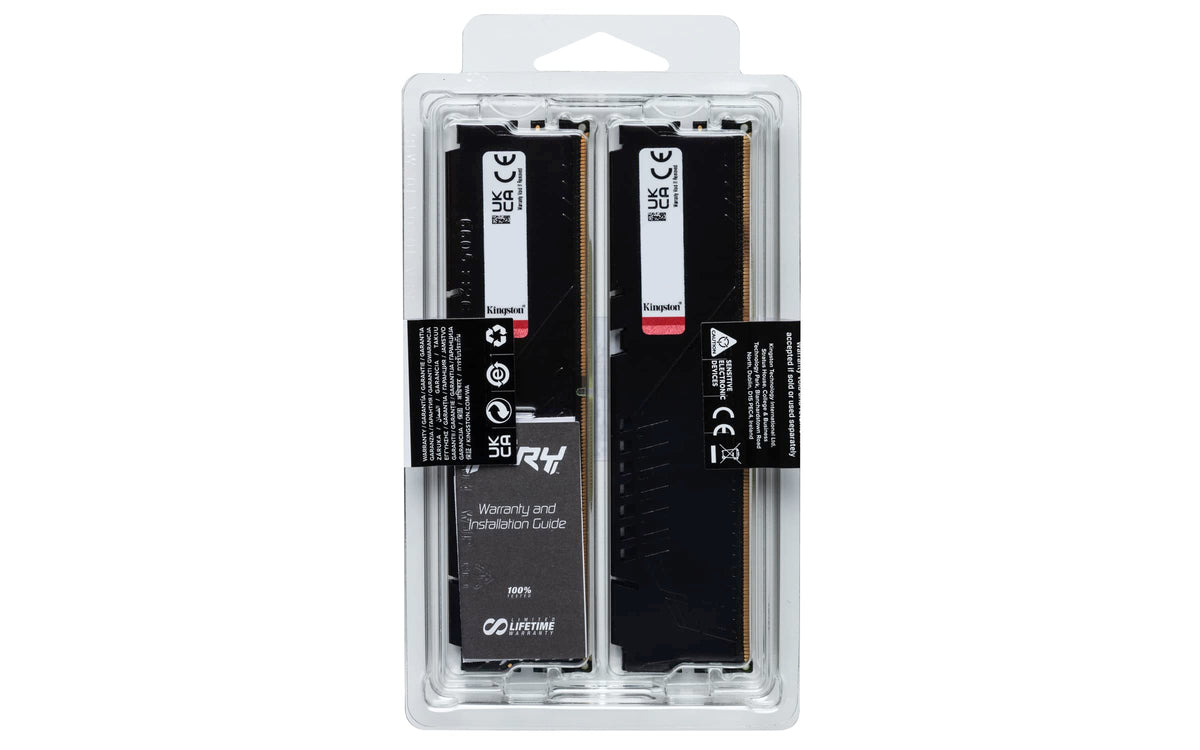 Kingston FURY Beast Black DDR5 128GB (4x32GB) 5600MT/s CL40 DIMM Desktop Gaming Memory Kit of 4 Intel XMP - KF556C40BBK4-128