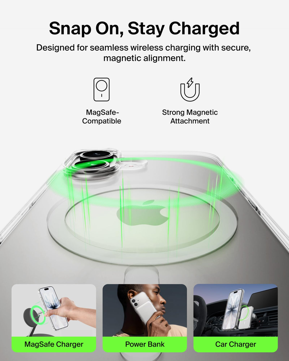 Belkin SheerForce Clear MagSafe Compatible iPhone 17 Case with Slim Design & Anti-Scratch Treated Coating - Magnetic, Transparent, & Shockproof Protective iPhone Case - Clear
