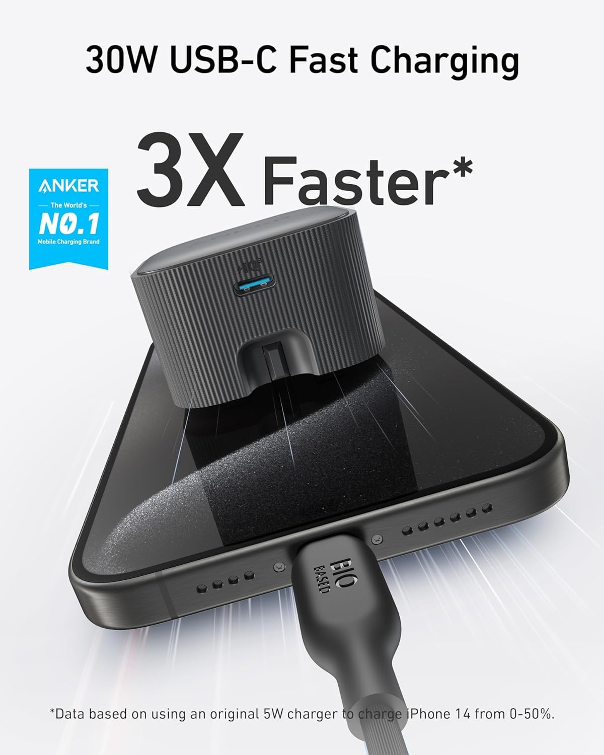 Anker 30W Nano USB-C Charger with Foldable Plug, PIQ 3.0 and PPS Fast Charging, for iPhone, Pixel, Samsung, iPad and More (White)