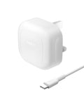 Belkin BoostCharge 20W Cubic Wall Charger, USB-C Power Delivery Fast Charging for Apple iPhone 17, Air, 16, Samsung Galaxy S25, Pixel 10, Nintendo Switch with USB-C to Type C Cable included - White