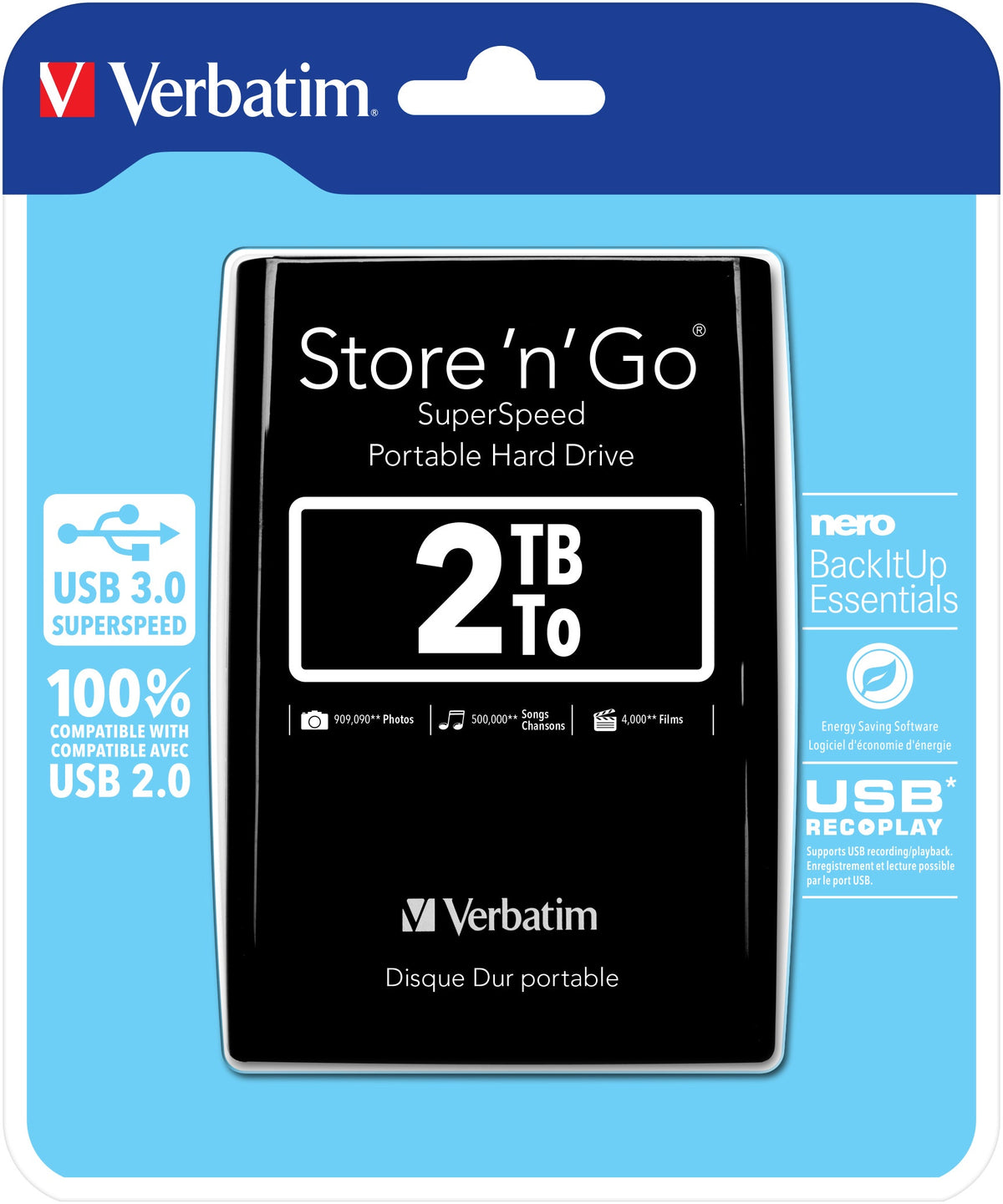 Verbatim Store 'n' Go external hard drive 5400 RPM Micro-USB B 3.2 Gen 1 (3.1 Gen 1)