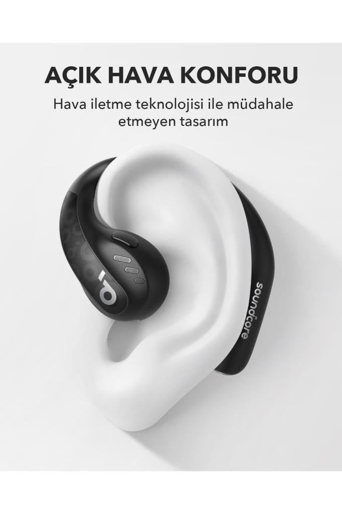 Soundcore by Anker, AeroFit Pro, Secure Fit, Ergonomic Design, Sound with LDAC, Bluetooth 5.3, IPX5 Waterproof, 46-Hour Wireless Earphones, Black