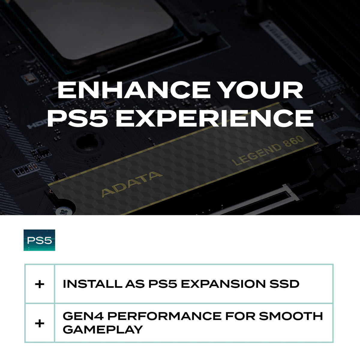 ADATA Legend 860 1TB M.2 NVMe Gen4 SSD, PCIe4, R/W 6000/4000 MB/s, PS5 Compatible