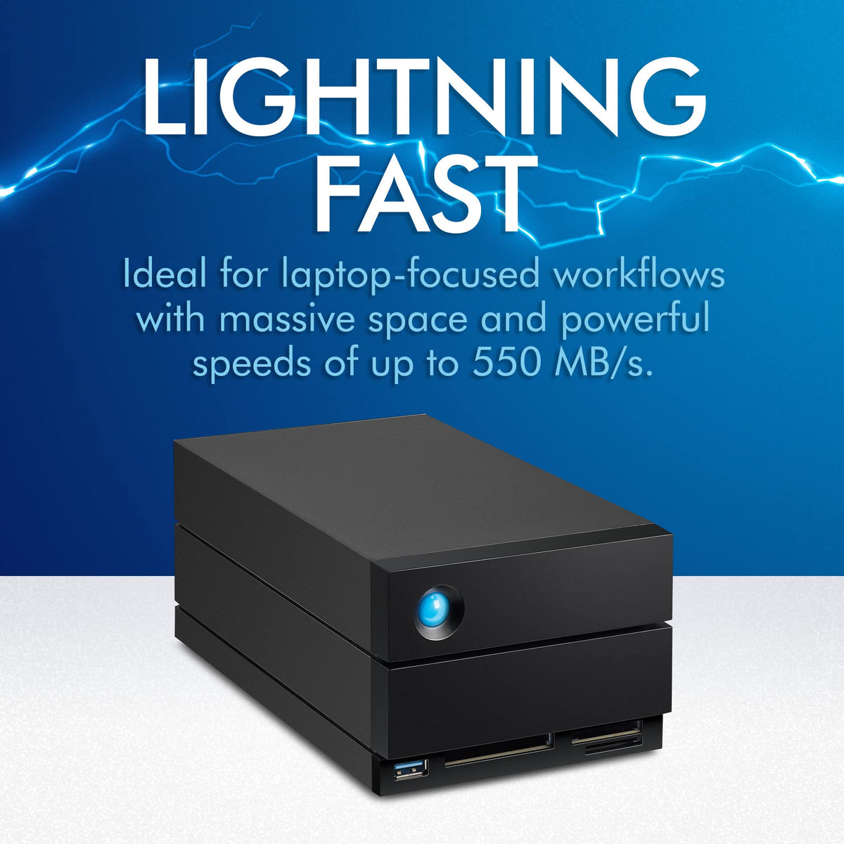 LaCie 2big Dock, 48TB, External HDD - Thunderbolt 4 ports and USB4 compatibility, Data Recovery (STLG48000400)