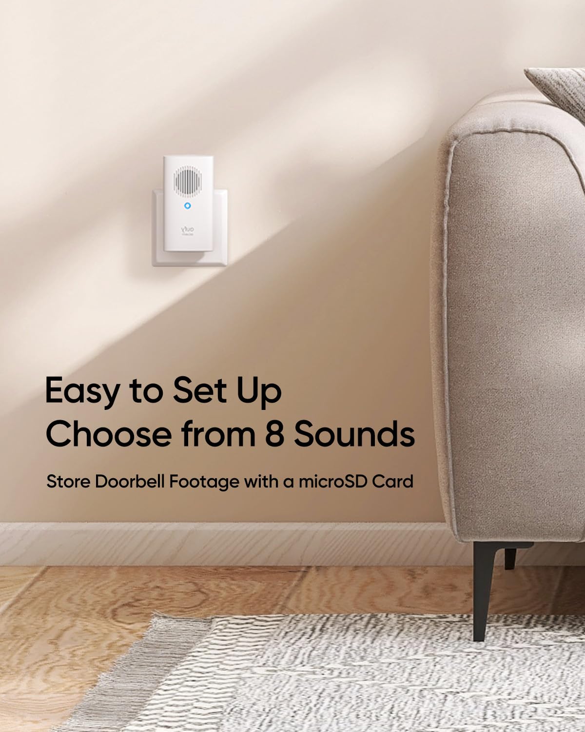 eufy Security Video Doorbell Add-On Chime, Indoor Chime, Requires Video Doorbell E340/C31/C30, No-Delay Ring, Adjustable Volume, 8 Fun Ringtones, Not compatible with HomeBase S280