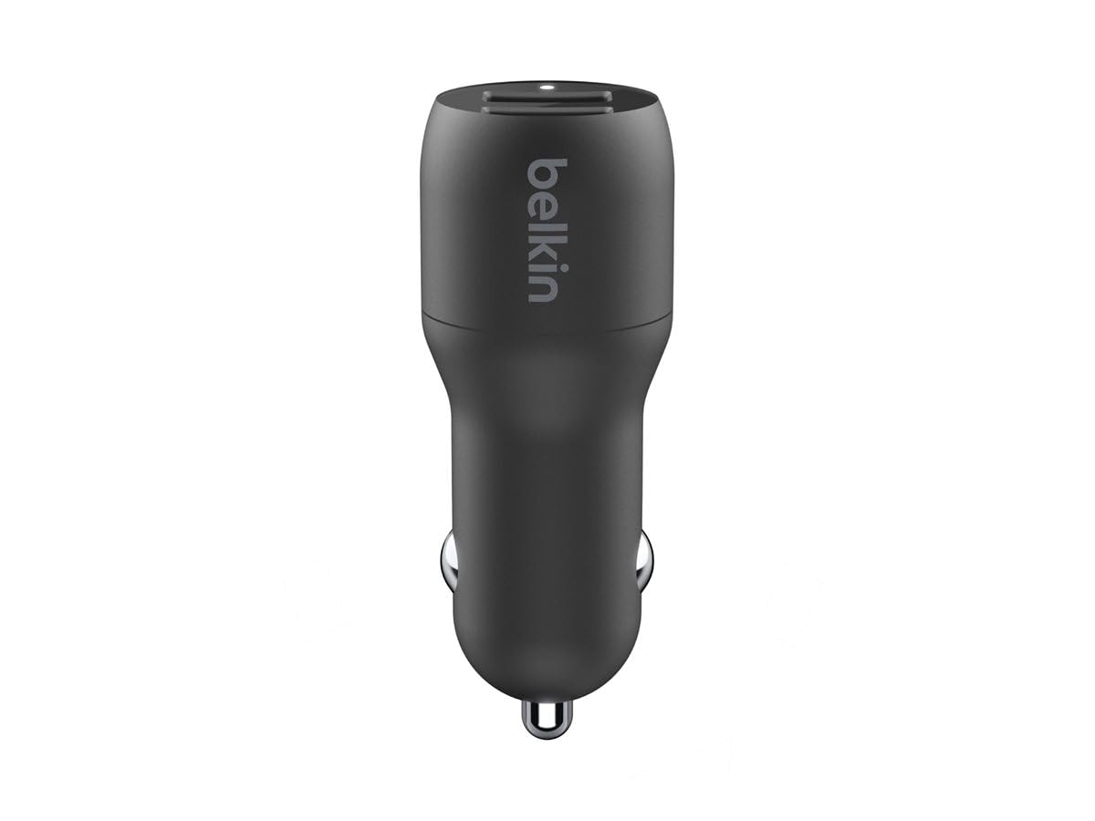 Belkin CCB001BTBK Boost Charge Dual Port USB 24W In-Car Mobile Charger - Black