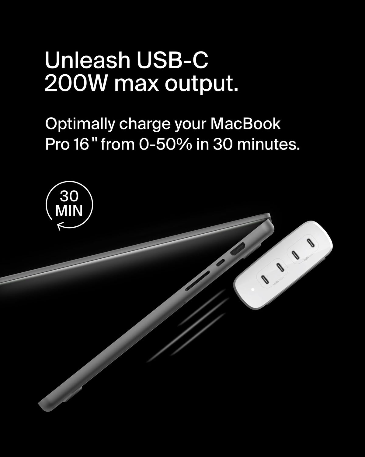 Belkin BoostCharge Pro 4-Port USB-C GaN Wall Charger, 200W Multi-Port Charger w/USB-C PD 3.1 Fast Charge + 5ft Power Cord for MacBook Pro, iPhone 17, Air, iPad, Galaxy S25, Pixel 10, Laptop - White