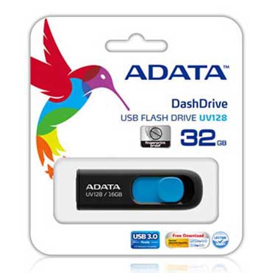ADATA UV128 128GB USB3.1 Flash Drive, black/blue AUV128-128G-RBE