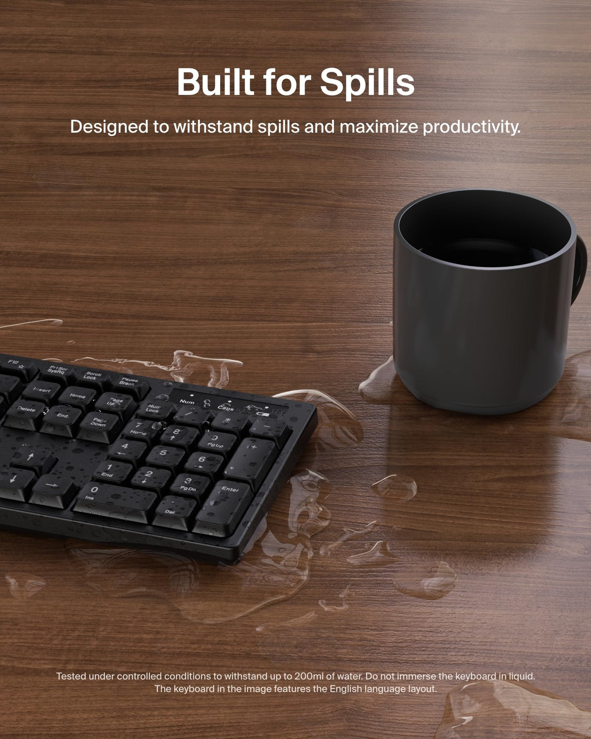 Belkin Wireless Keyboard and Mouse with USB-A Receiver - Keyboard Set with Wireless Mouse, Ergonomic Design for Home, Office, Desk, Compatible with Laptop, PC, Windows - Batteries Included