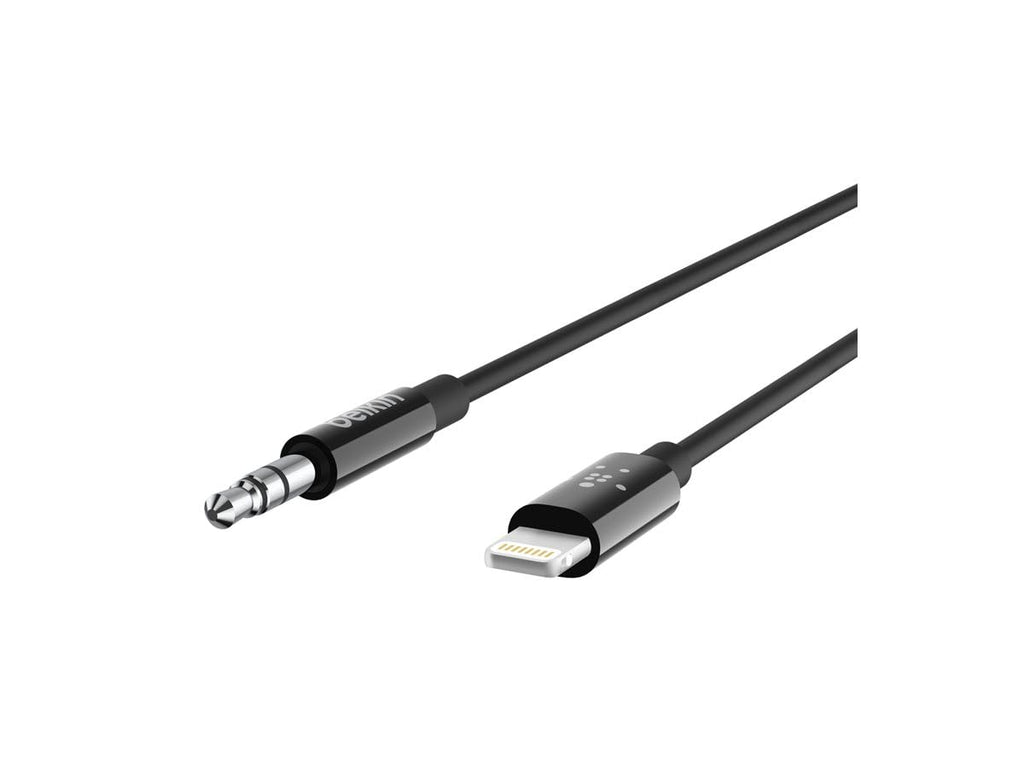 Belkin 3 ft/0.9 m 3.5 mm Audio Cable with Lightning Connector - MFi-Certified Lightning to Aux Cable for iPhone 13, 13 Pro, 13 Pro Max, 13 mini, 12, 12 Pro, 12 Pro Max, 12 mini, Black