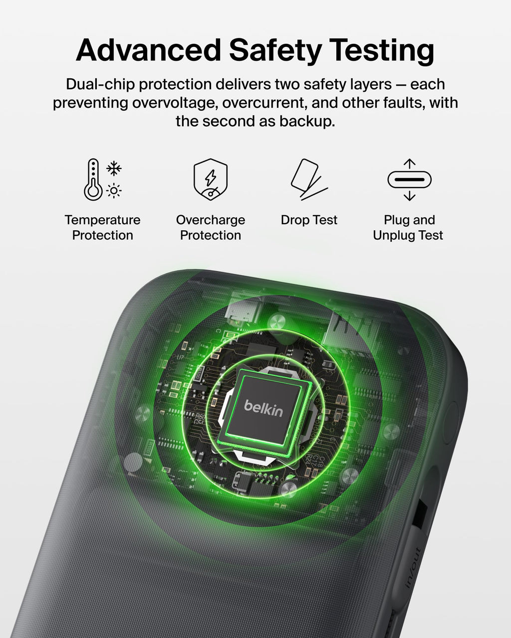 Belkin UltraCharge Pro Power Bank 27000mAh, Portable Charger with Integrated USB C Cable, 240W USB PD - Fast Charging Battery Pack for MacBook Pro, iPhone, iPad, Galaxy, Pixel & More - Charcoal
