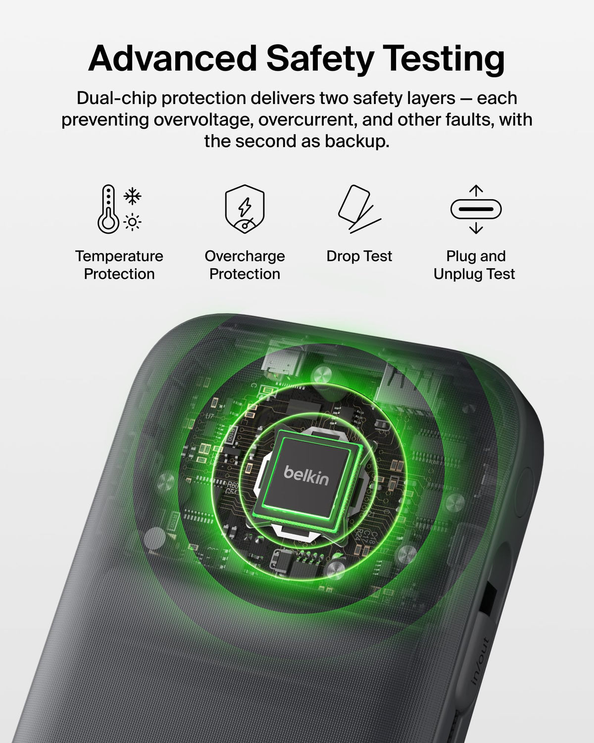 Belkin UltraCharge Pro Power Bank 27000mAh, Portable Charger with Integrated USB C Cable, 240W USB PD - Fast Charging Battery Pack for MacBook Pro, iPhone, iPad, Galaxy, Pixel & More - Charcoal