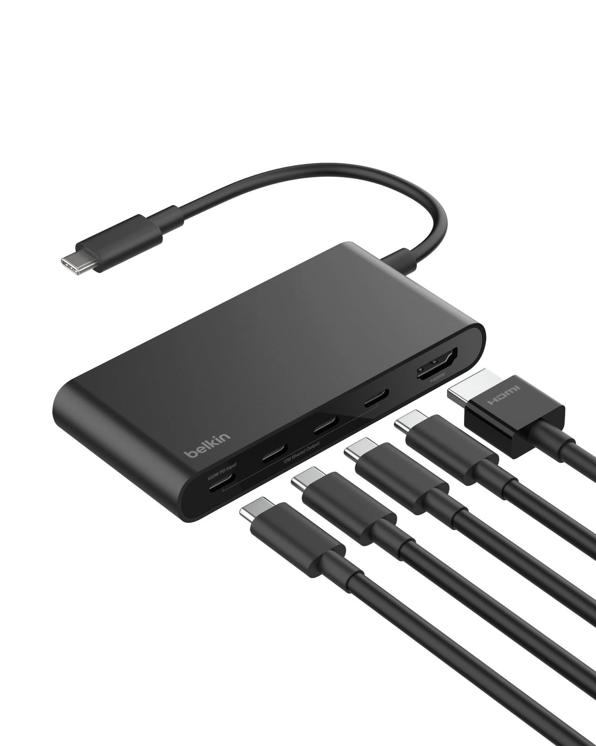 Belkin USB-C Hub, 5-Port Hub with 4K HDMI Display @ 60Hz, 100W Power Delivery, F