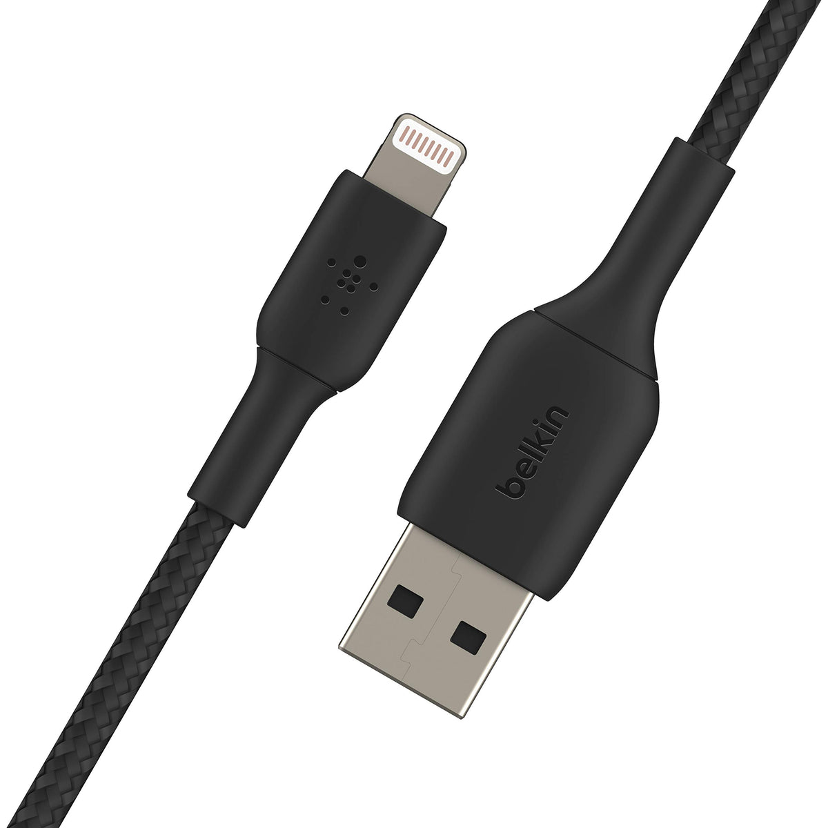 Belkin Braided Lightning Cable (Boost Charge Lightning to USB Cable for iPhone, iPad, AirPods) MFi-Certified iPhone Braided Lightning Charging Cable (0.15 m, Black)
