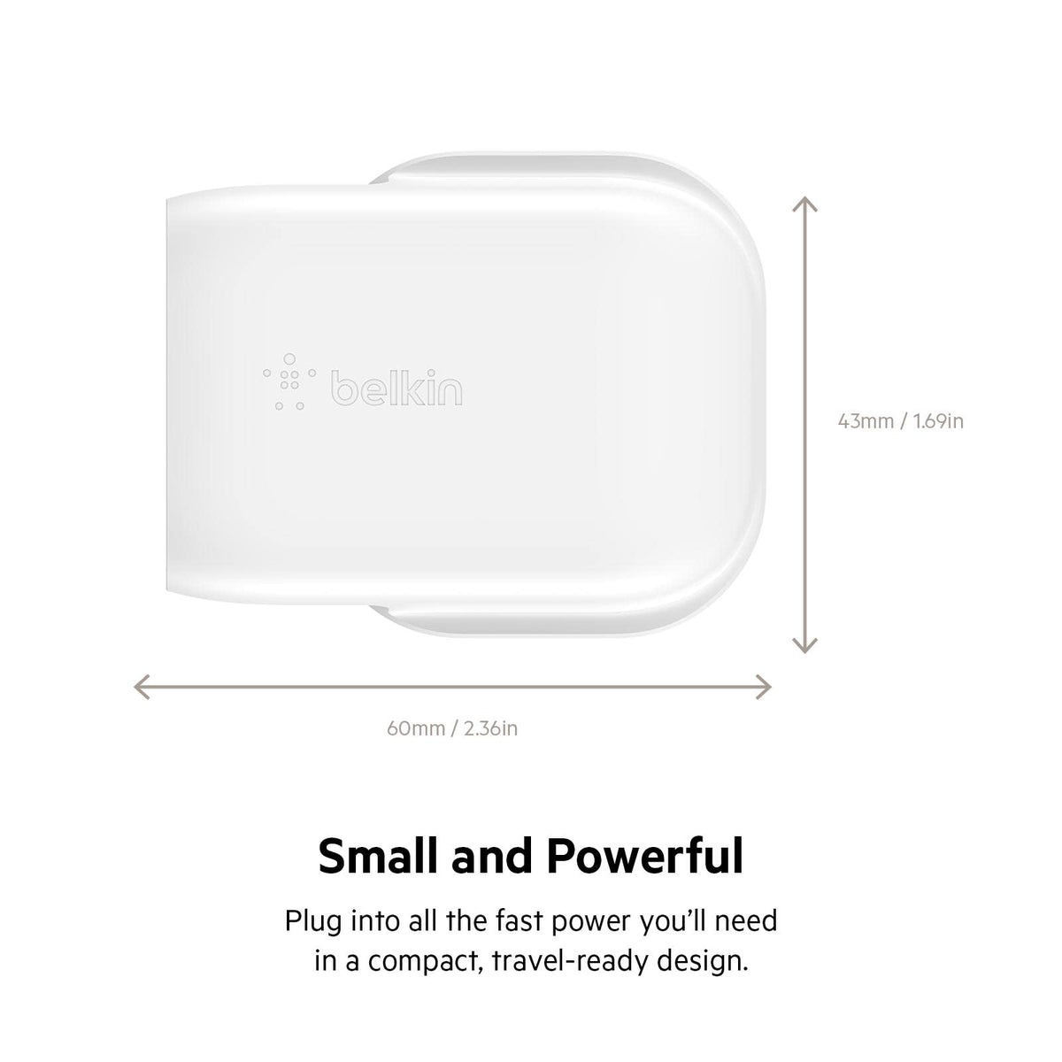 Belkin 30W USB C wall charger with PPS, Power Delivery, USB-IF certified PD 3.0, fast charger plug for iPhone 17, Air, 16, 15, Samsung Galaxy S25, iPad, AirPods, Google Pixel and More