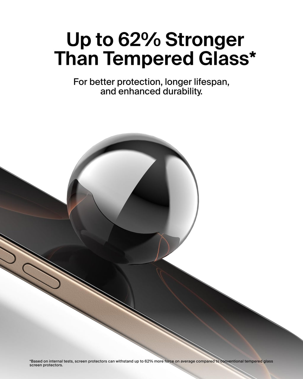 Belkin ScreenForce InvisiGlass Privacy Screen Protector for iPhone17 + iPhone 16 Pro, Scratch-Resistant Impact Protection with Included Easy Align Tray for Bubble Free Application, Recycled Glass