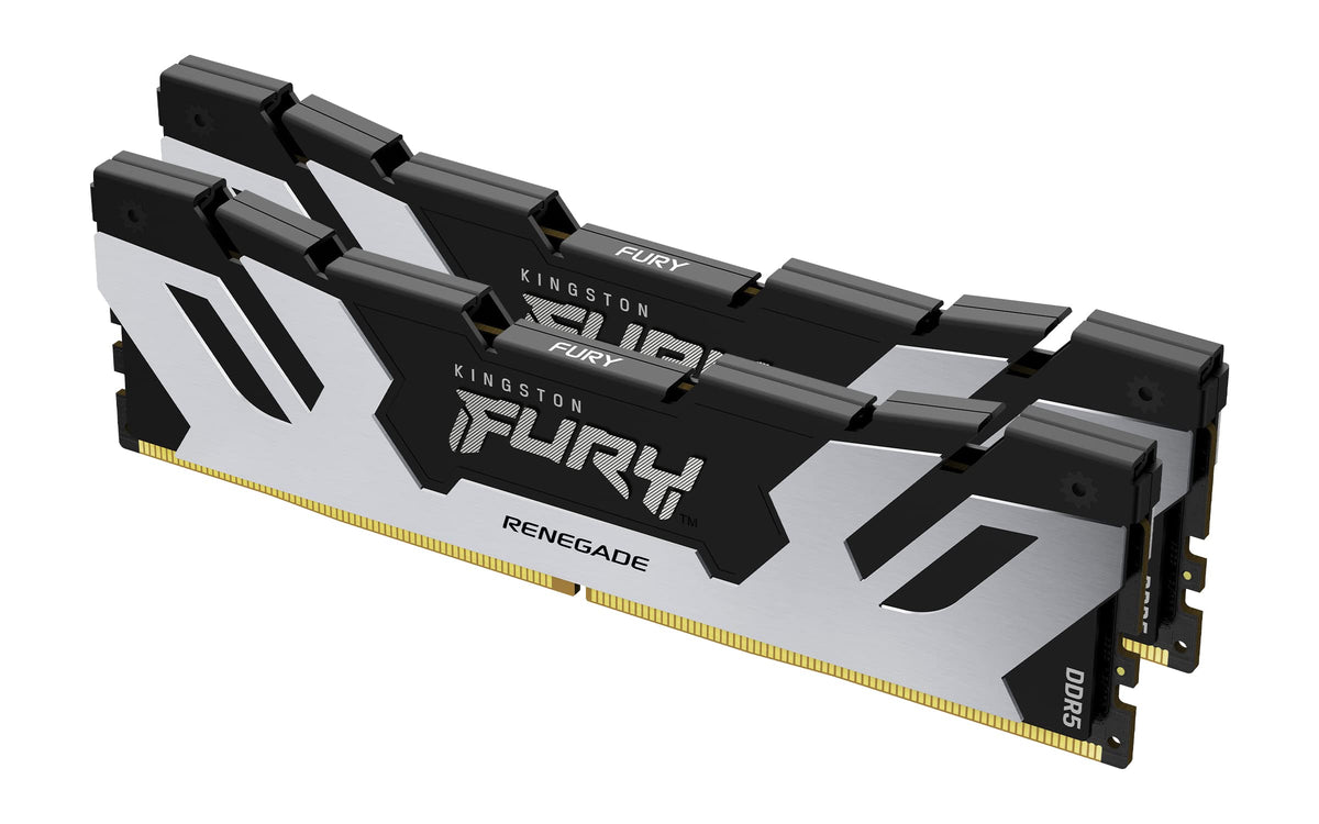 Kingston Fury Renegade DDR5 Silver/Black XMP 32GB 6400MT/s CL32 DIMM Desktop Gaming Memory (Kit of 2) - KF564C32RSK2-32