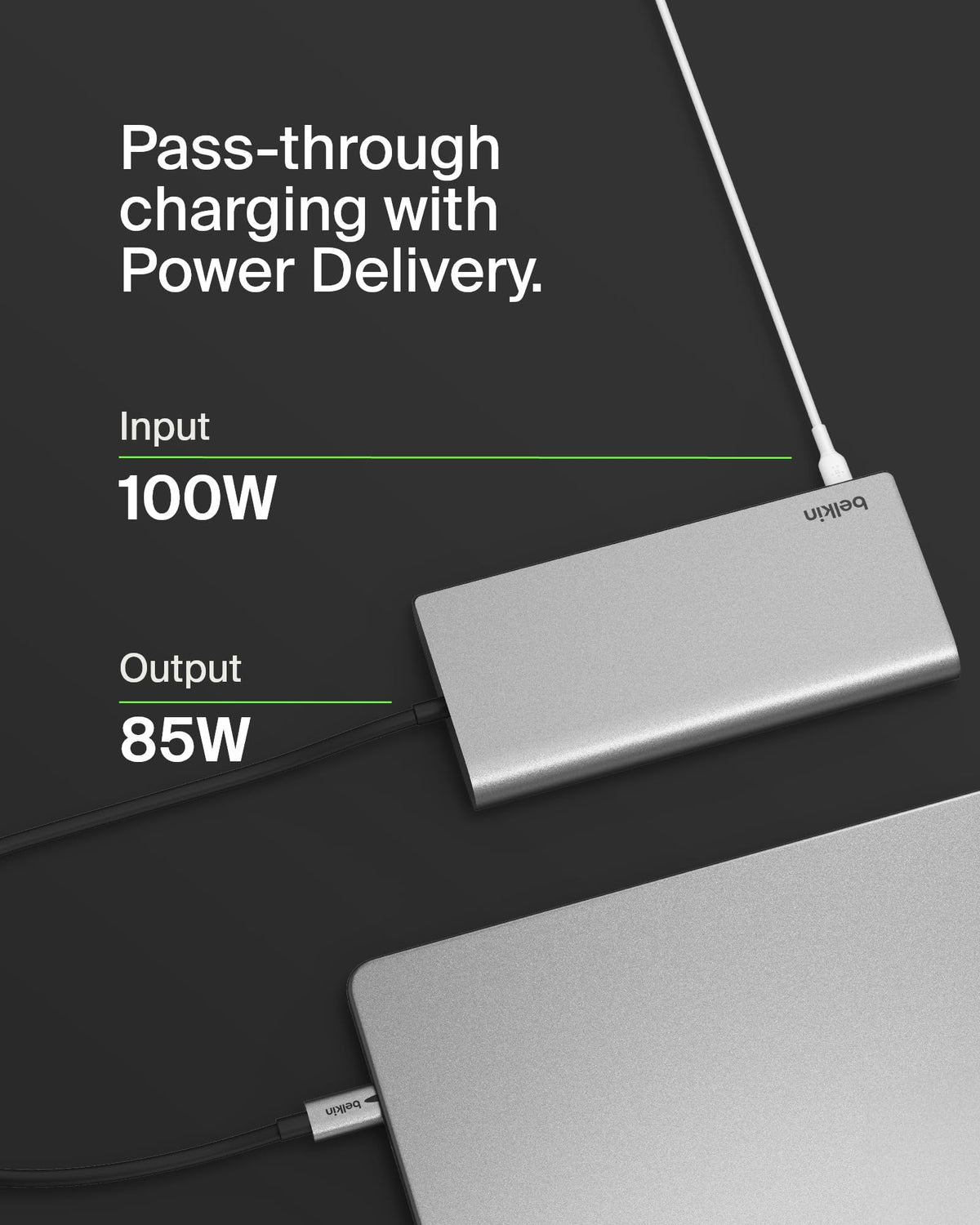 Belkin Connect Universal USB-C 8-in-1 Dual Display Core Hub w/Silicon Motion Technology - Compatible with Mac, Windows, and Chromebook - 100W PD w/ 10Gbps Transfer Speeds & 1GbE Ethernet - Silver