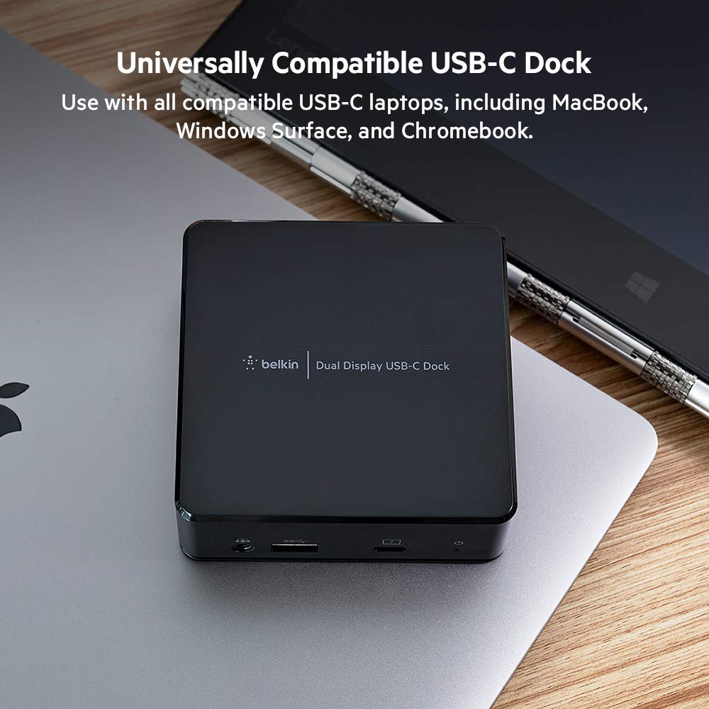 Belkin INC002VFBK USB-C to 2xHDMI 1xRJ-45 3xUSB-A Docking Station - Black
