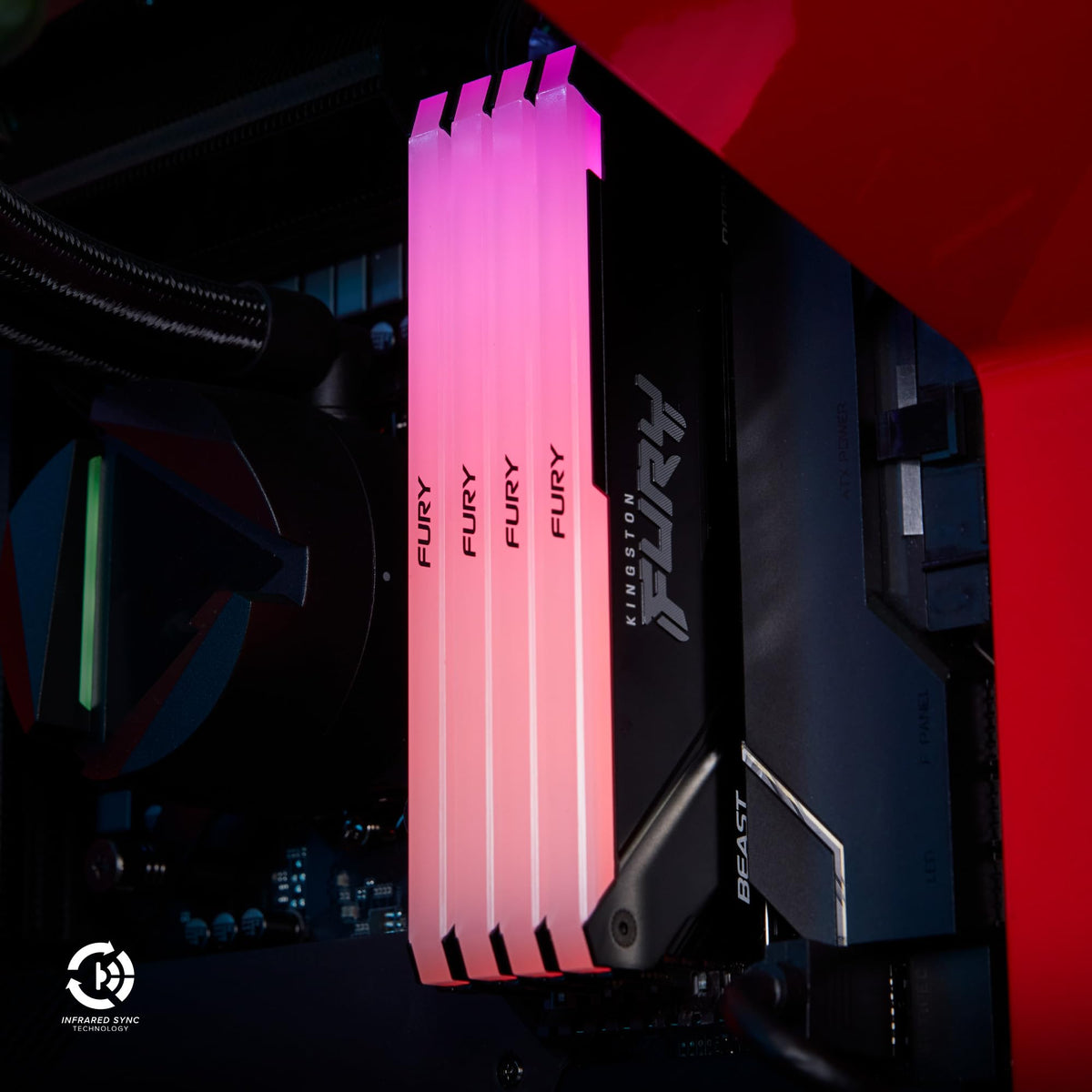 Kingston FURY Beast RGB 32GB 3200MT/s DDR4 CL16 DIMM (Kit of 2) Computer Memory KF432C16BB2AK2/32