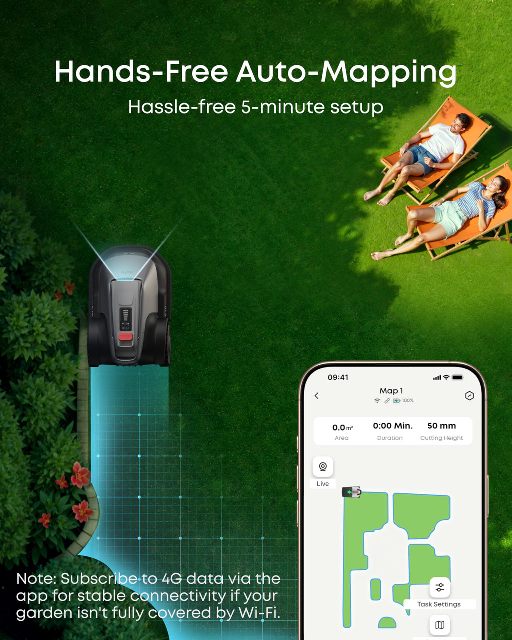 eufy Robot Lawn Mower E18, Max 0.3 Acres, Vision Navigation,1200 m²