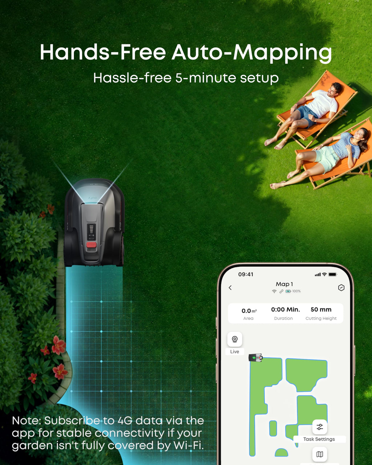 eufy Robot Lawn Mower E18, Max 0.3 Acres, Vision Navigation,1200 m²