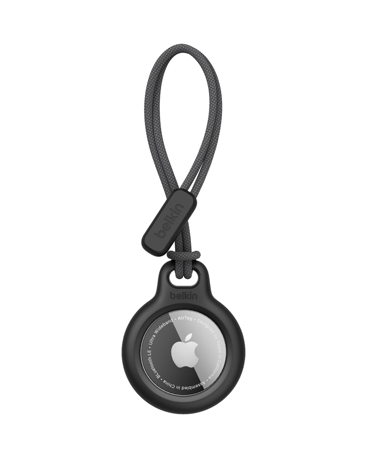 Belkin F8W974 AirTag Case with Strap (Secure Holder Protective Cover for Air Tag with Scratch Resistance Accessory) - Black, Tag not included