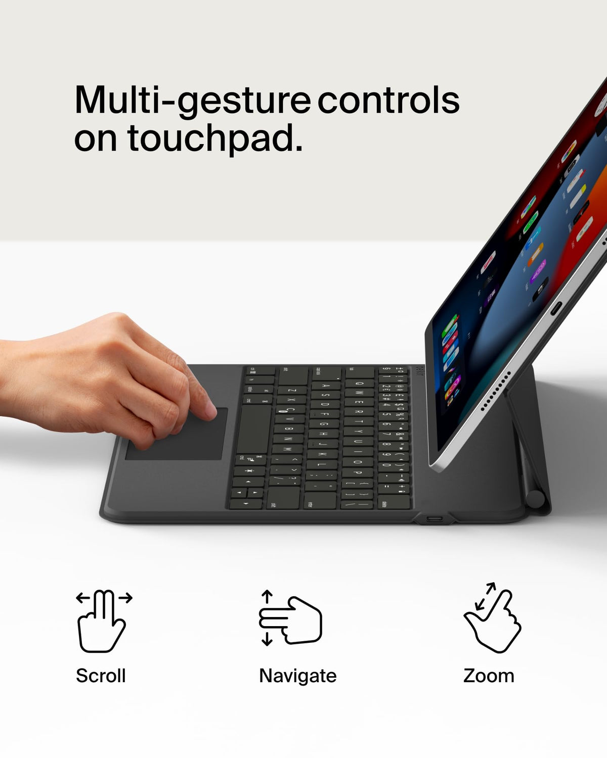 Belkin Pro iPad Keyboard Case with Magnetic Stand, Backlit Bluetooth Keyboard, Trackpad Gestures, Apple Pencil Storage, Premium Leather, QWERTY, Media Keys, For iPad Air 13” M2/M3/M4, iPad Pro 12.9”