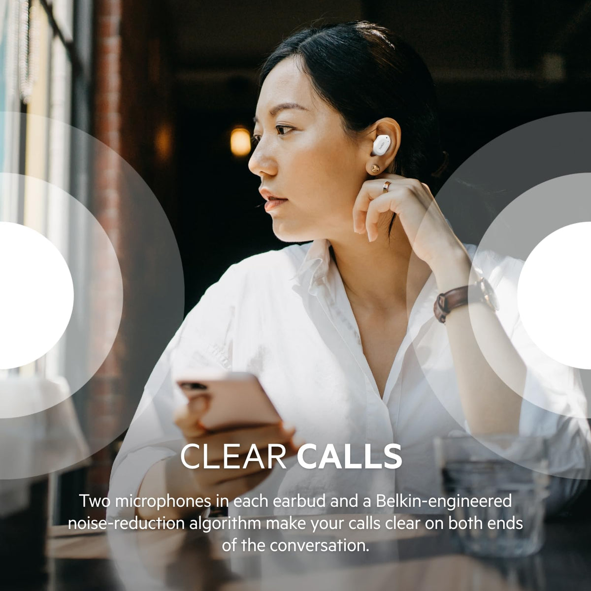 Belkin SOUNDFORM Play True Wireless Earbuds, Wireless Earphones with 3 EQ Presets, IPX5 Sweat and Water Resistant, 38 Hours Play Time for iPhone, Galaxy, Pixel and More - White
