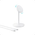 Anker MagGo Wireless Charger, 15W Fast Charging MagSafe Charger Compatible Wireless Charging Stand with USB-C Cable, Qi2 Wireless Charger, For iPhone 16/15/14/13 Series and AirPods (No AC Adapter)