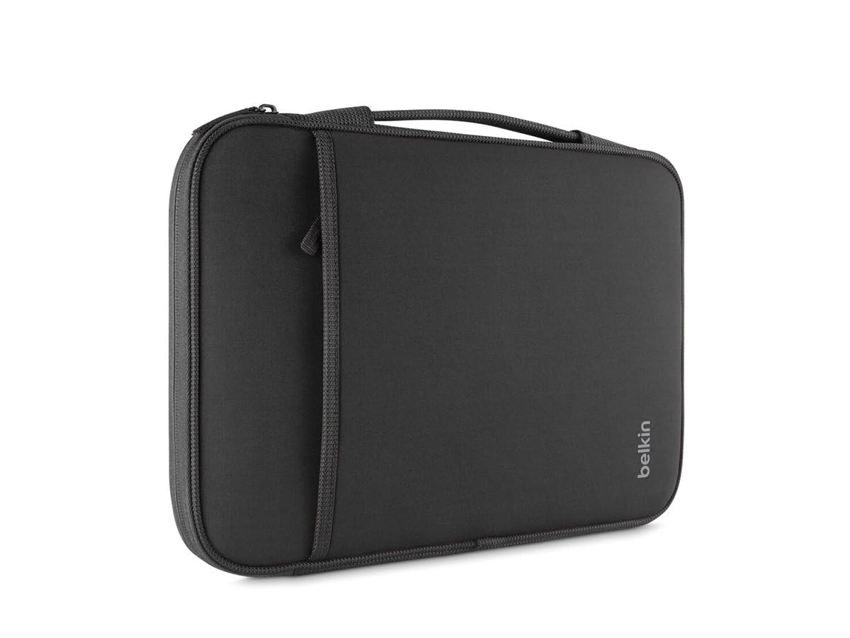 Belkin Slim Protective Sleeve with Carry Handle and Zipped Storage for Chromebooks, Netbooks and Laptops Upto 11 inch - Black