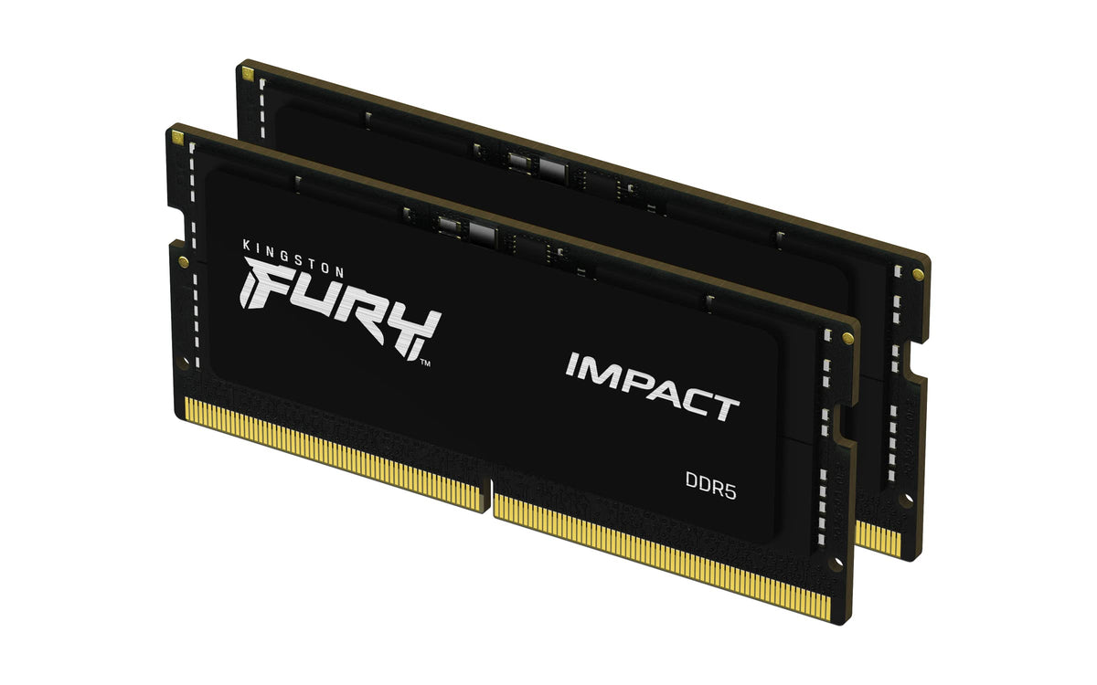 Kingston FURY Impact 16GB (2x8GB) 4800MT/S DDR5 CL38 SODIMM Notebook Gaming Memory Kit of 2 - KF548S38IBK2-16, Black