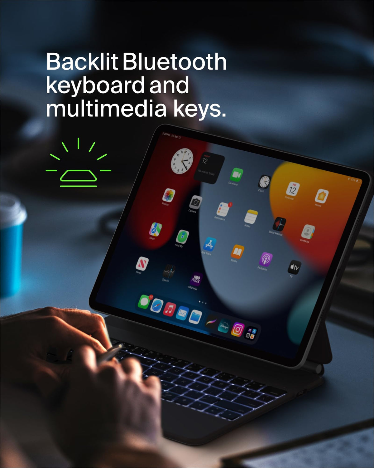 Belkin Pro iPad Keyboard Case with Magnetic Stand, Backlit Bluetooth Keyboard, Trackpad Gestures, Apple Pencil Storage, Premium Leather, QWERTY, Media Keys, For iPad Air 13” M2/M3/M4, iPad Pro 12.9”