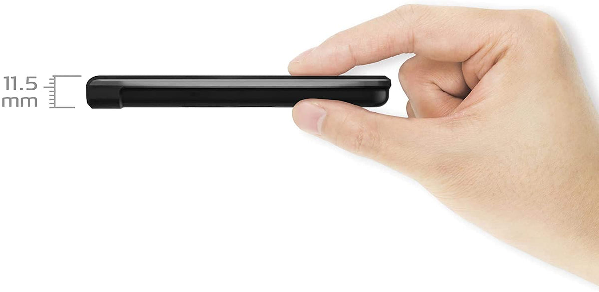 ADATA HV620S 1TB, Slim External Hard Drive, 2.5", USB 3.2 Gen1, 11.5mm Thick, Black - AHV620S-1TU3-CBK (work with PS5/XBOX)