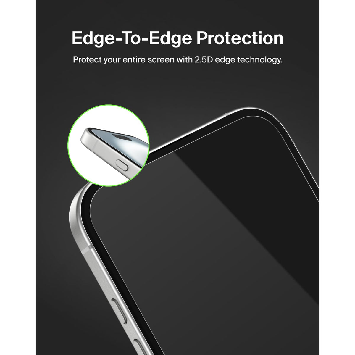 Belkin ScreenForce TemperedGlass Treated Screen Protector for iPhone 15/14 Pro, Slim, Crystal Clear, Scratch-Resistant, Full Screen Tempered Glass Film, Easy Align Tray for Bubble Free Application