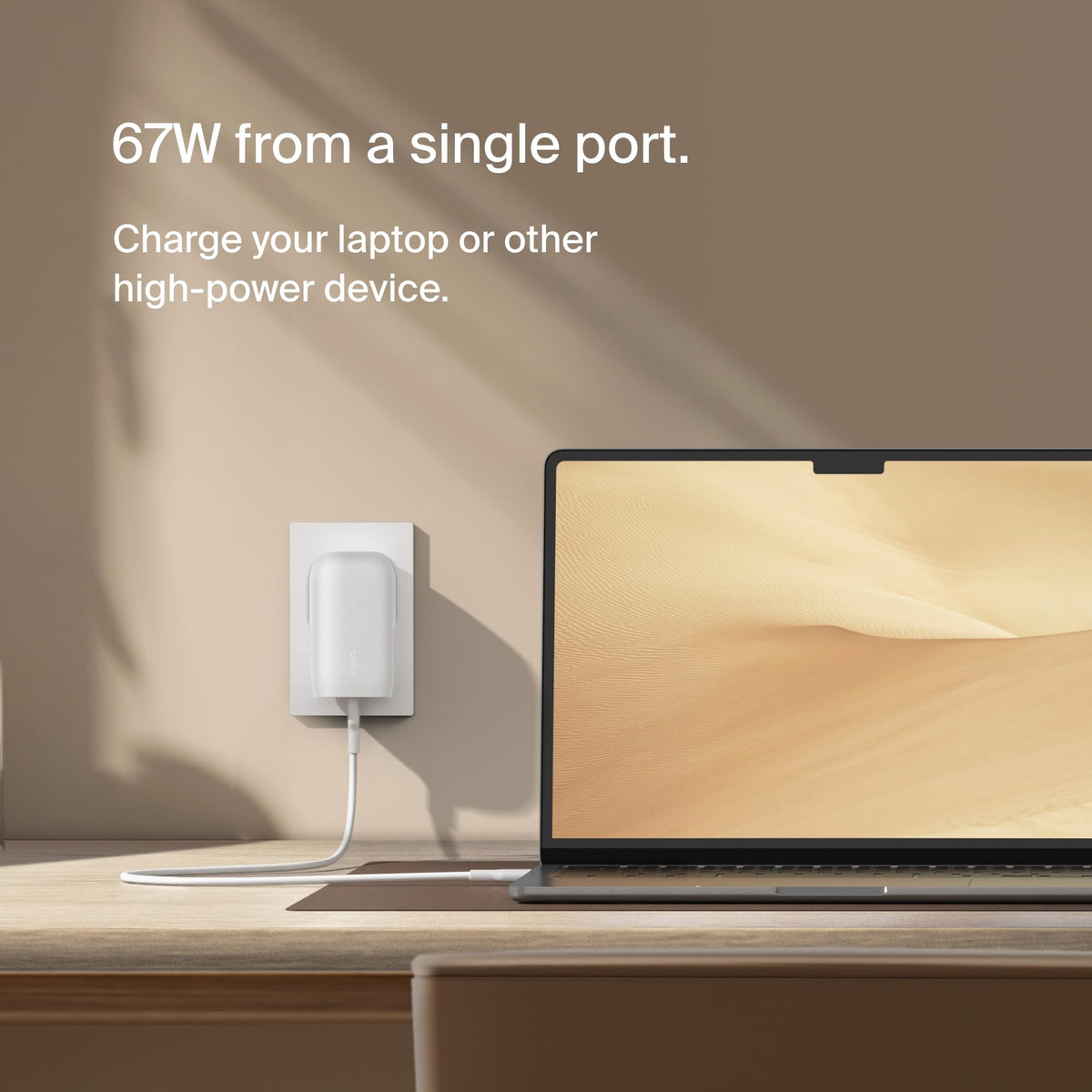 Belkin BoostCharge 3-Port USB-C Wall Charger with PPS 67W, PD 3.1 Enabled Fast Charging - iPhone 17, Air, Samsung Galaxy S25, Pixel 10, iPad, AirPods, Tablet, etc, USB-C to Type C cable included