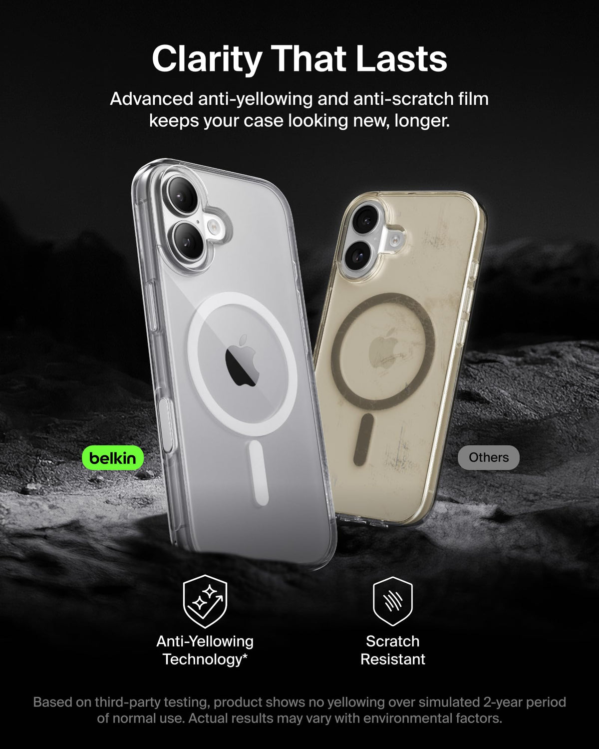 Belkin SheerForce Clear MagSafe Compatible iPhone 17 Case with Slim Design & Anti-Scratch Treated Coating - Magnetic, Transparent, & Shockproof Protective iPhone Case - Clear