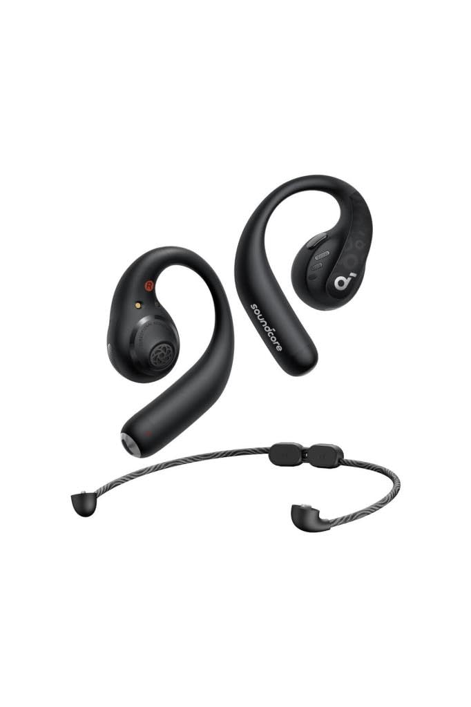 Soundcore by Anker, AeroFit Pro, Secure Fit, Ergonomic Design, Sound with LDAC, Bluetooth 5.3, IPX5 Waterproof, 46-Hour Wireless Earphones, Black