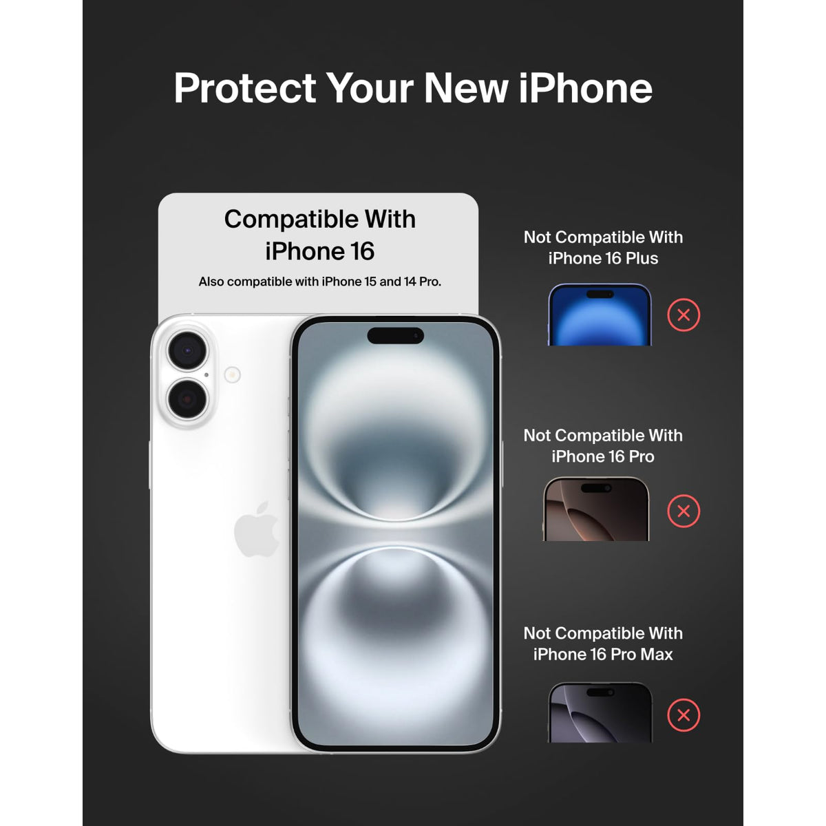 Belkin ScreenForce TemperedGlass Treated Screen Protector for iPhone 15/14 Pro, Slim, Crystal Clear, Scratch-Resistant, Full Screen Tempered Glass Film, Easy Align Tray for Bubble Free Application