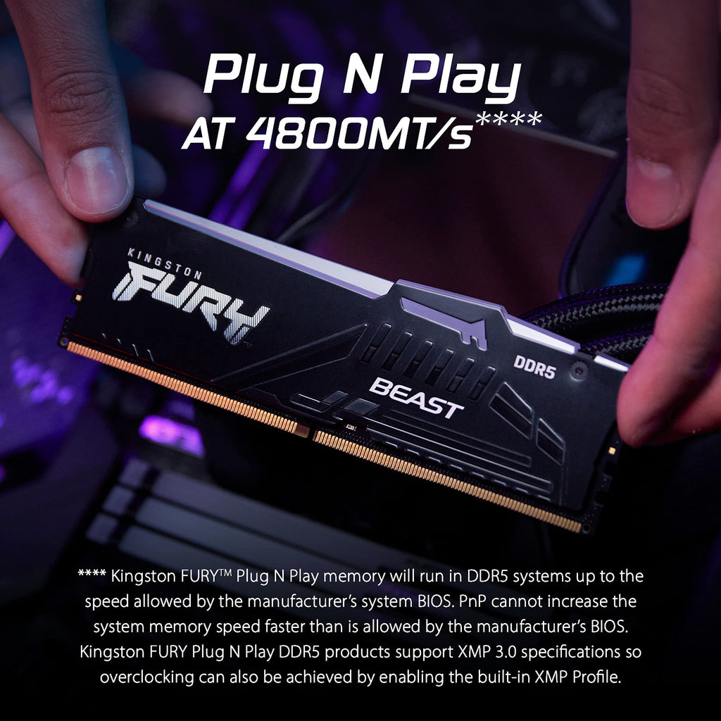 Kingston FURY Beast Black RGB 32GB (2x16GB) 5600MT/s DDR5 CL36 DIMM Desktop Gaming Memory Kit of 2 - KF556C36BBEAK2-32