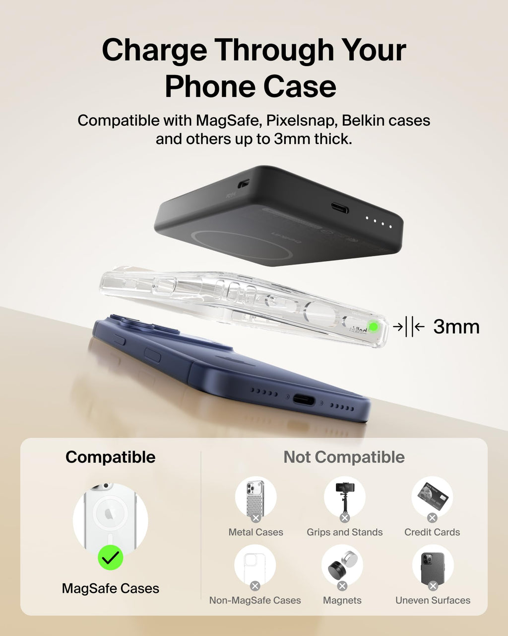 Belkin BoostCharge 10000mAh Slim Magnetic Power Bank with Kickstand - Black