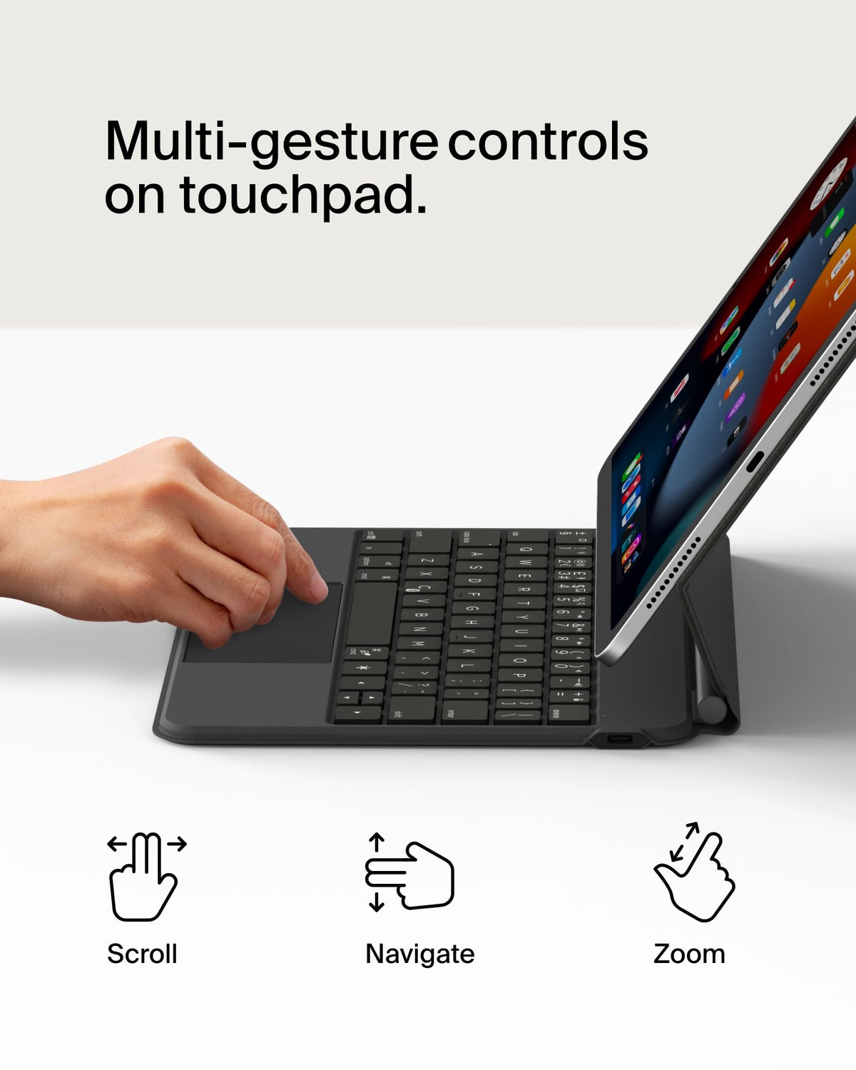 Belkin Pro iPad Keyboard Case with Magnetic Stand, Backlit Bluetooth Keyboard, Precision Trackpad, Magnetic Apple Pencil Storage, QWERTY, Media Shortcuts, Designed for iPad Pro 11” M4/M5