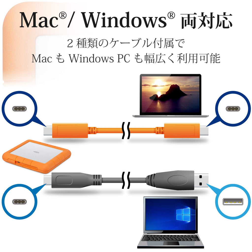 LaCie Rugged RAID Shuttle 8TB External Hard Drive Portable HDD - USB-C USB 3.0 compatible, Drop Shock Dust Water Resistant, for Mac and PC Computer Desktop Laptop, 1 Mo Adobe CC (STHT8000800)