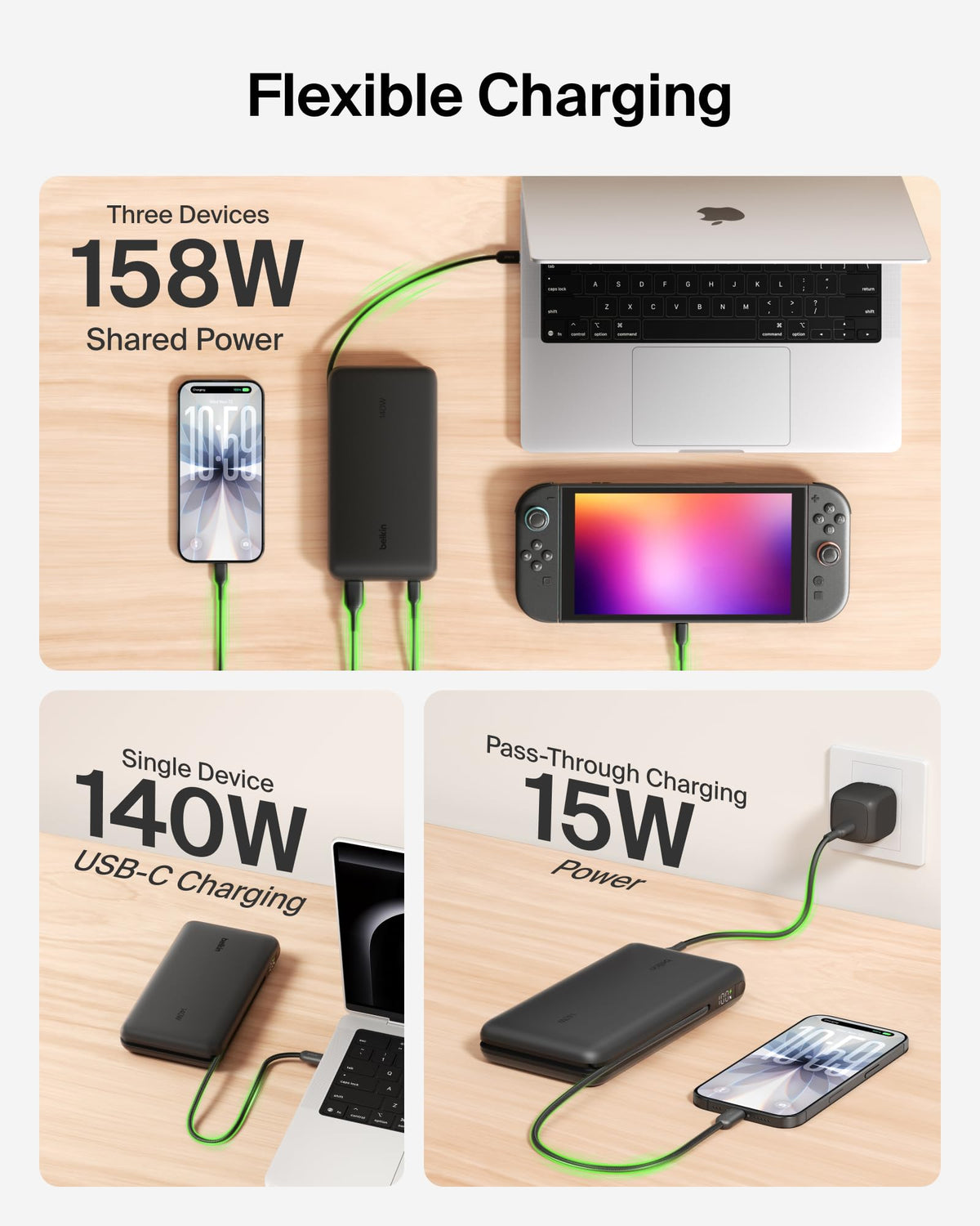 Belkin UltraCharge Pro 25000mAh Power Bank Fast Charging for Laptop - Black