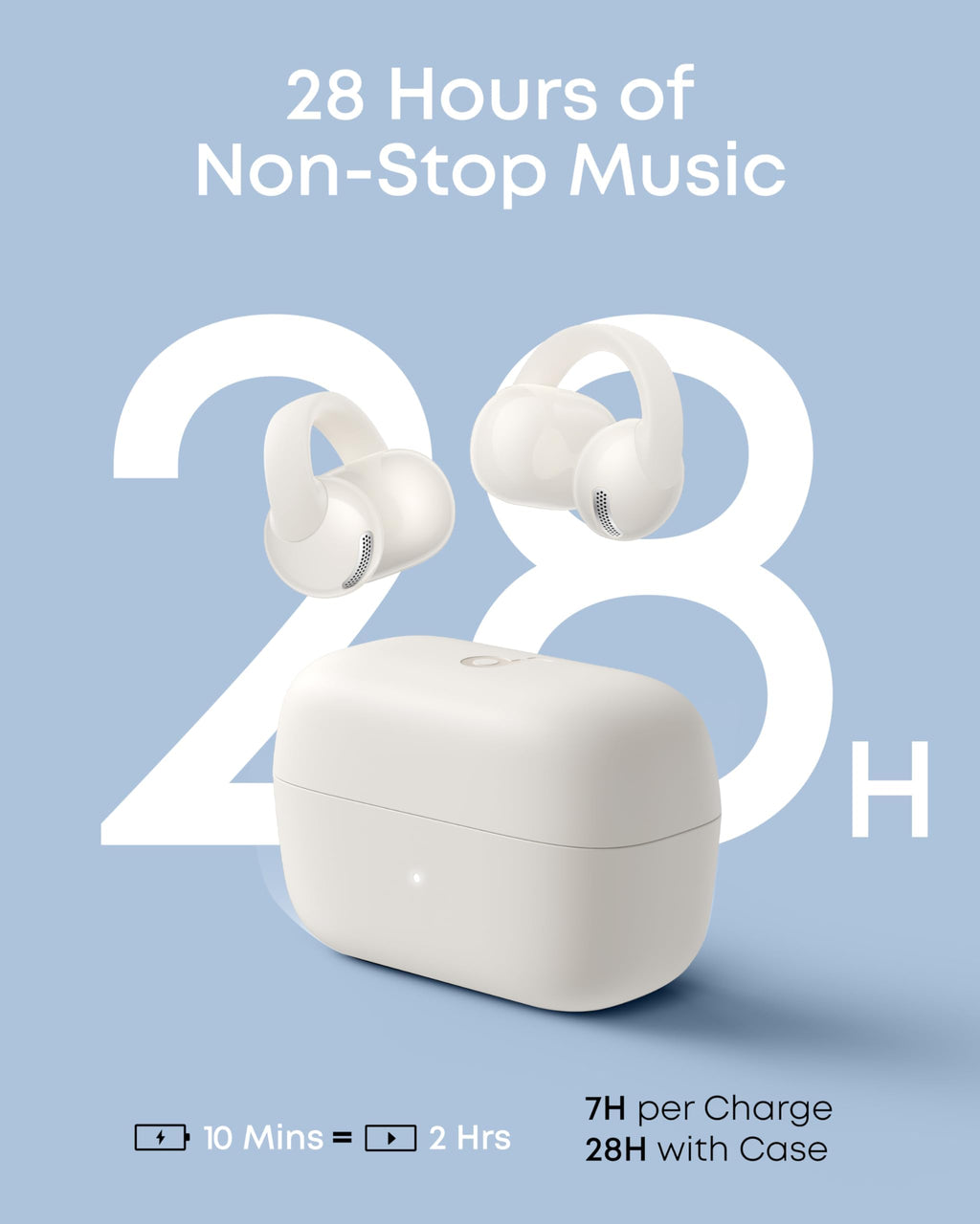 soundcore C50i by Anker, Open-Ear Headphones, Clip-on Earbuds, Ultra-Comfort, FlexiClip Design, 12 mm Drivers for Powerful Bass, AI Clear Calls, 28H Playtime, Secure Fit, Hi-Res, IP55, Bluetooth 6.0