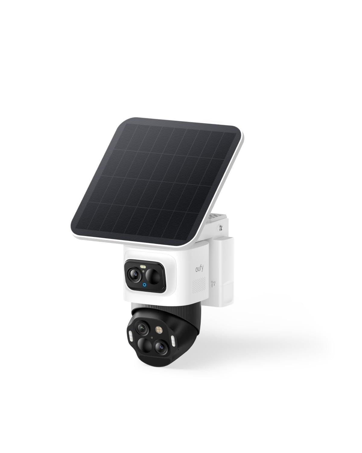 eufy Security eufyCam S4 Wireless Solar Outdoor Surveillance Camera, 3-Lens Bullet PTZ Camera, 4K UHD, 360° Multi-Camera Car Tracking, 8× Hybrid Zoom, Colour Night Vision, Compatible with HomeBase
