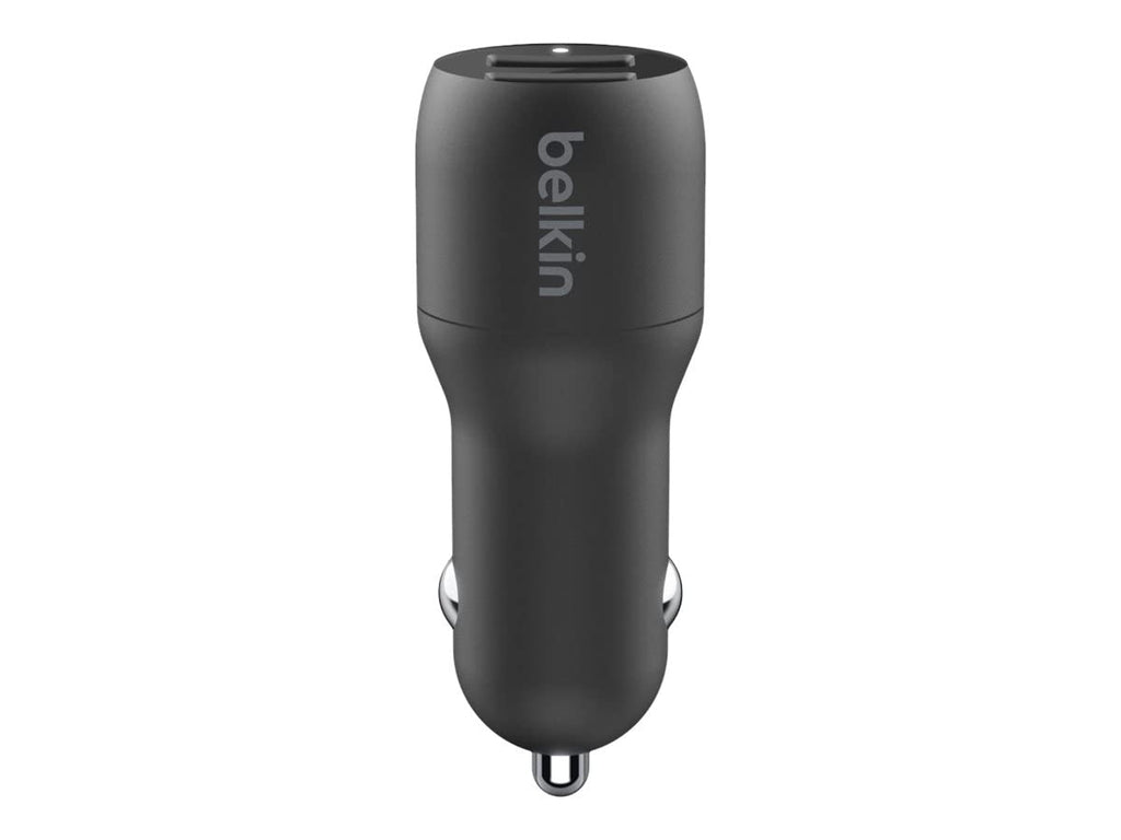 Belkin Boost Charge Dual USB Car Charger 24 W + USB-A to USB-C cable (Dual USB-A Port Charger for Samsung, Pixel, iPad Pro, Nintendo Switch and More)