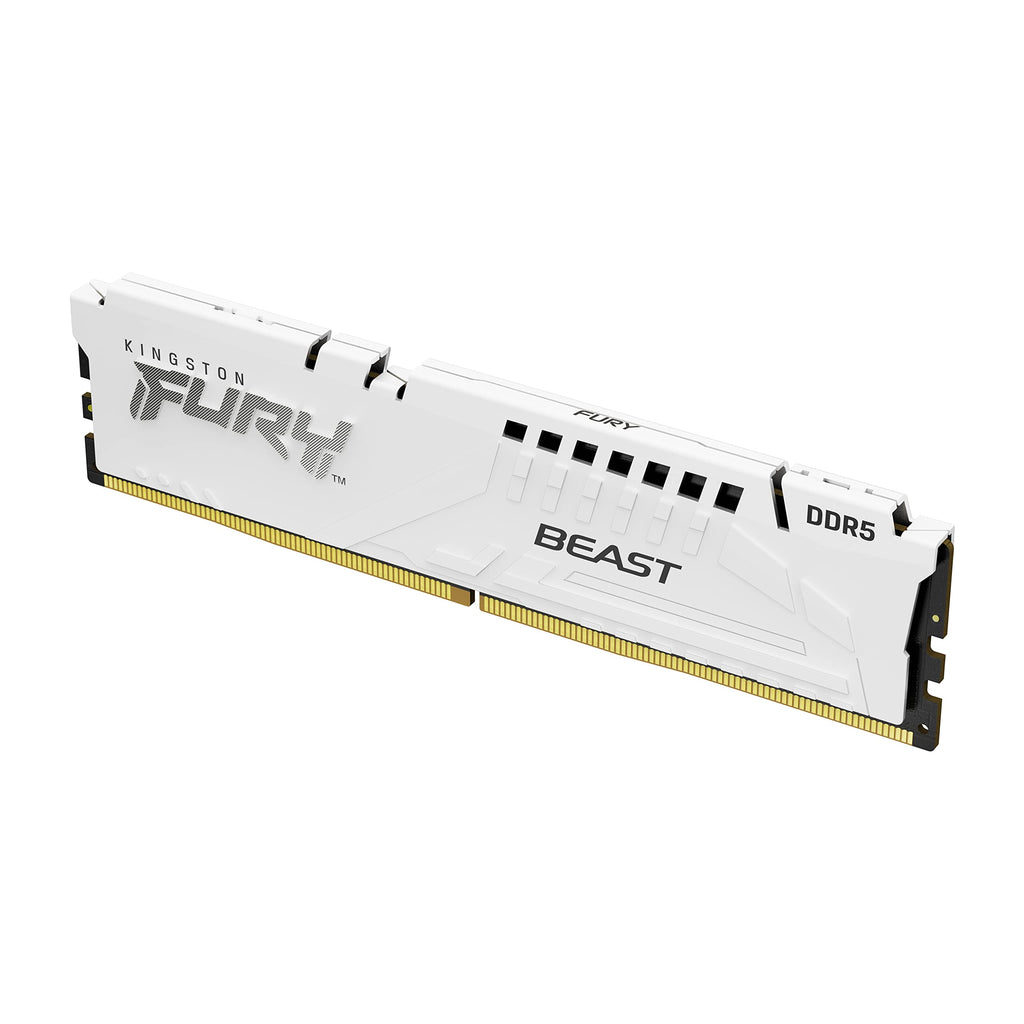 Kingston FURY Beast White DDR5 32GB 6000MT/s CL30 DIMM Desktop Gaming Memory Single Module AMD EXPO and Intel XMP - KF560C30BWE-32