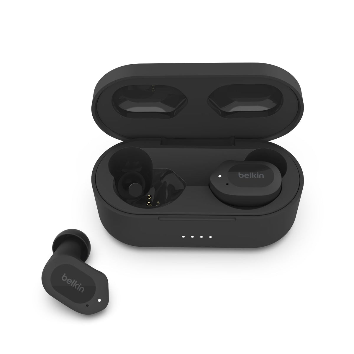 Belkin SOUNDFORM Play True Wireless Earbuds, Wireless Earphones with 3 EQ Presets, IPX5 Sweat and Water Resistant, 38 Hours Play Time for iPhone, Galaxy, Pixel and More - Black