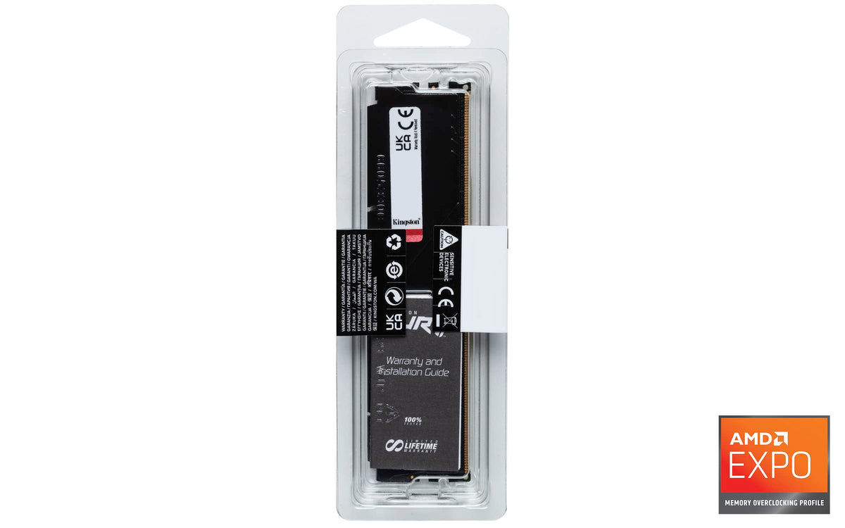 Kingston FURY Beast Black DDR5 32GB 5600MT/s CL40 DIMM Desktop Gaming Memory Single Module AMD EXPO and Intel XMP - KF556C40BB2-32